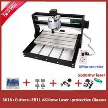 레이저각인기 TWOWIN 3018 PRO CNC 레이저 조각기 프린터 목재 라우터 GRBL DIY 절단 밀링 기계 조각 24V 5A 1W-20W281528, CHINA, 5500mw laser, with offline