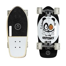 Kryptonics Stubby 483cm(19인치) 컴플리트 스케이트보드 판다 바이브스 블랙, Panda Vibes