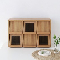 마켓비 FILMON 미니수납장 6문 4262 NFM4262H 가로형 수납장, 캄포어베니어