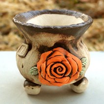 다육맘 국산수제화분 도향#27068, 오렌지