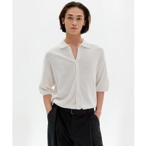 커스텀어클락 소프트 반팔 카라 가디건 아이보리 COOSCD009아이보리 SOFT SHORT SLEEVE COLLAR CARDIGAN