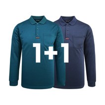 1+1 카치온 카라 기모 긴팔 티셔츠 2장세트