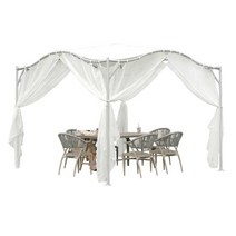 옥상 파고라정자 마당 가제보 테라스 야외 원두막, 4.0X4.0M 나비창 (커튼포함)