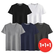 제네브 [1+1+1] 3장기획세트상품 / 국내생산 남여공용 면20수 S~3XL 반팔브이넥 3장세트