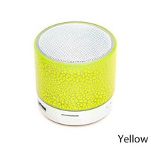 미니 휴대용 블루투스 스피커 자동차 눈부신 균열 LED 무선 서브 우퍼 TF 카드 USB 충전, 06 YELLOW