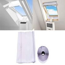 휴대용 에어컨 용 윈도우 씰 AC 유닛 벤트 키트 지퍼 및 접착 패스너가있는 공기 교환, A