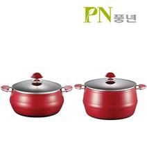 PN풍년 포시아레드IH 2종 냄비세트 (18양 20양) 인덕션 가능