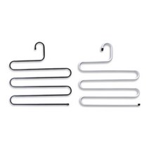 논슬립 심플 S자 5단 바지걸이 옷걸이 수납장 옷장홀더 스카프 수건걸이, 2논슬립바지걸-화이트