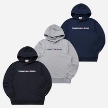 뉴욕트레이딩(연합) 타미힐피거 호라이즌 로고 기모 후드티셔츠