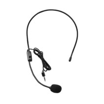 무선마이크 휴대용 헤드 장착 헤드셋 마이크 유선 3.5mm 플매트 카펫 러그 쇼핑몰 교사 투어 가이드 앰프 전화 밀 벌 귀, 검은색, 01 Black