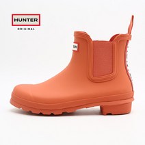 헌터(HUNTER) 헌터 우먼스 오리지널 로고 백스트랩 첼시 레인부츠 숏 레드 (WFS2354RMA-RED FLURRY)