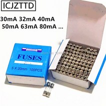 30ma 32ma 40ma 50ma 63ma 80ma 250v 520mm 0.03a 0.032a 0.05a 0.04a 프린터 복사기 용 고속 유리 퓨즈 토너 카트리지 퓨즈, 80mA 0.08A 1개