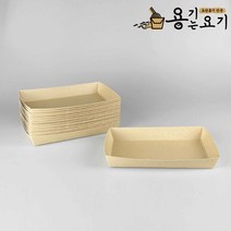 [용기는요기] 크라프트 일회용 종이트레이 크로플 타코야끼 햄버거 김밥 떡 포장용기 ky 2호 (1000개)
