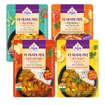 티아시아키친 치킨 마크니 커리 170g + 게살 푸팟퐁 커리 170g + 비프 마살라 커리 170g + 스파이시 비프 마살라 커리 170g 세트, 4세트