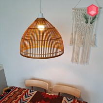 라탄조명 라탄전등갓 라탄등 조명커버 인테리어 우드 나무 펜던트 조명 식탁등, 뱀부갓_빅