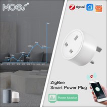 스마트홈 지그비 MOES ZigBee Tuya 스마트 전원 플러그 16A 스마트 앱 무선 소켓 콘센트 기능성 에너지 모니터 타이머 Alexa Google UK, 05. 5PCS UK Plug