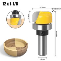 6mm/6.35mm/8mm 샹크 보울 & 트레이 라우터 비트 1-1/8 "직경 라운드 노즈 밀링 커터 목공 코너 라운딩 라우터 비트, 13 12X28.6mm