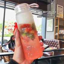 내열유리 강화유리 그라데이션 텀블러 500ml, 그린