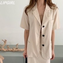 베이직 반팔 하프 린넨자켓