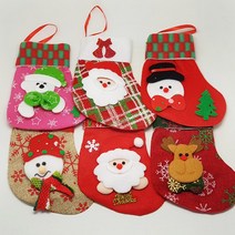 크리스마스 산타 주머니 양말 12개 세트(색상랜덤), 상세페이지 참조