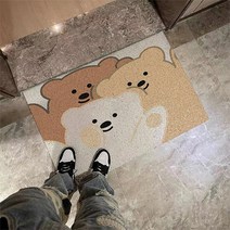디자인 코일 현관매트, 대형사이즈, 3종곰돌이