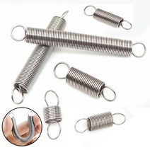 10PCS 304 스테인레스 스틸 듀얼 후크 작은 장력 스프링 하드웨어 액세서리 와이어 직경 0.5/0.6/mm 외부 Dia3-8mm, 50mm, 0.5mm, 6mm