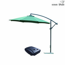 Ocean Whale 초대형 가든 원형 파라솔 + 물통 받침대 세트, 아이보리+물통 받침대