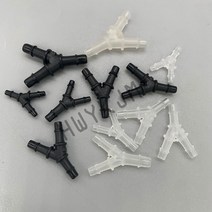 프린터 부품 20Pcs Y 모양 잉크 튜브 커넥터 32mm 53mm 64mm Uv 파이프 호스 대형 플로터용 플라스틱 흰색 검정색, [10] Black 6X4mmto4X2.5mm