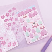 블랙탄디티 봄(벚꽃과 나무) 다꾸 도무송 씰스티커, 4.나무(불그스름)_1201506