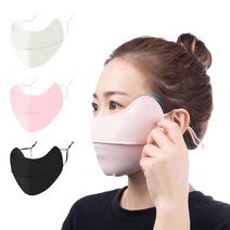 1+1 자외선차단 안면 얼굴 햇빛 가리개 스포츠 골프 마스크, 블랙, 화이트