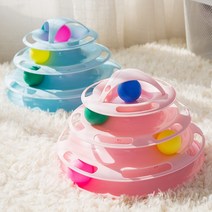 다담펫고양이 장난감 냥냥펀치 스트레스해소 4단디스크볼, 4단 디스크볼 분홍