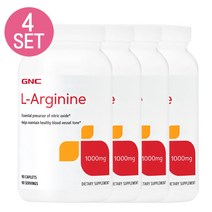 GNC [4개 SET] 엘 아르기닌 1000mg 90정 (캐플렛) L Arginine 90 caplets, 0.6lb, 1병