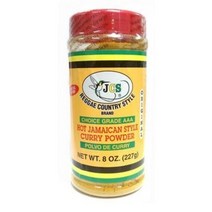 JCS Reggae Style Hot Jamaican Style Curry Powder in 8 oz Bottle, 1