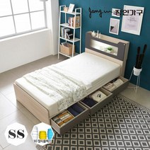 [장인가구] 시드니 LED 조명 수납헤드 트리플서랍 침대SS_3D 멀티7존독립