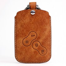 르노삼성 SM5 SM7 QM5 QM3 4버튼 스마트키 가죽 케이스 PS02 커버, 푸에블로 브라운