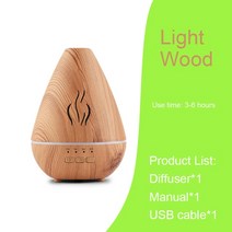 무드등 가습기 usb 아로마 비염 가습기 kinscoter 에센셜 오일 디퓨저 테라피, b 가벼운 나무