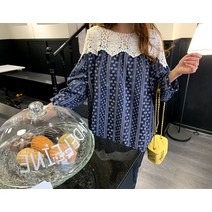 에스닉감성 뜨게 레이스 블라우스