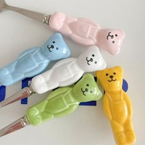 [당일발송] 곰돌이보울 커트러리 수저 포크 빈티지보울 세트구성상품, 나이프, 크림옐로우