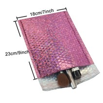 TailStar 안전봉투 50PCS 홀로그램 금속 버블 메일러 글 래 머 실버 음영 호 일 쿠션 웨딩 가방 패딩 봉투, [02] Laser Rose18x23cm