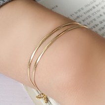 뷰띵 14K 18K 신 뱀줄 신디 두줄 팔찌