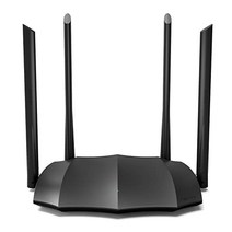 Tenda AC8 WLAN 라우터 듀얼 밴드 기가비트 1200Mbit/s(867Mbit/s 5GHz + 300Mbit/s 2.4GHz 4 기가비트 포트 Mu-MIMO 4*6dBi 외부 안테나 앱 제어 IPV6) 블랙 -13539, AC23-2100Mbps