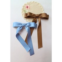 라벤더슈슈 [유아동 헤어핀 머리핀 ] 리틀 롱테일 - 브론즈 스카이블루 리본핀
