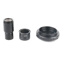 현미경23.2mm 30mm T2 마운트 어댑터 2X 접안 렌즈 디지털 캐논 SLR 카메라 생물 스테레오 현미경, 02 For Nikon