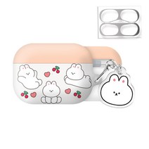 바니푸드 에어팟프로 / 에어팟프로2 하드 케이스 철가루방지 2P스티커+키링 세트, 체리, AirPods Pro