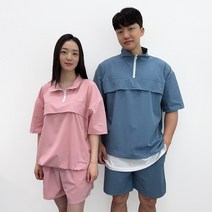 [당일출고] 남녀공용 아노락 세트 오버핏 운동복 커플 트레이닝 셋업 캠핑룩