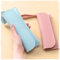 민화샵 고급 가죽 필통 만들기 펜슬케이스 코튼캔디 필통 만들기 DIY 세트, 코튼캔디필통-핑크