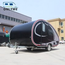 소형 카라반 캠핑 트레일러오프로드 트레일러 캠핑 미니 Rv 캐러밴 여행 판매 티어 드롭 Motorhome, 한개옵션0