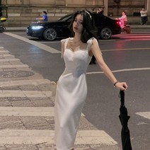 셀프웨딩드레스 하얀 원피스 돌잔치 리본 레이스 스퀘어넥 키작은여자 쉬폰롱 단아한