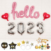 파티짱 컨페티 HELLO 2023 새해 신년 GOODBYE 2022 풍선 세트, HELLO2023컨페티20세트, E04.골드실버골드_대문자