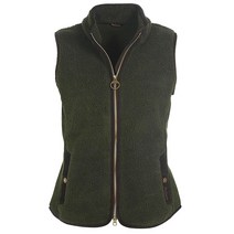 바버Burford Fleece 조끼 in Olive/Classic Size 6